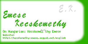 emese kecskemethy business card